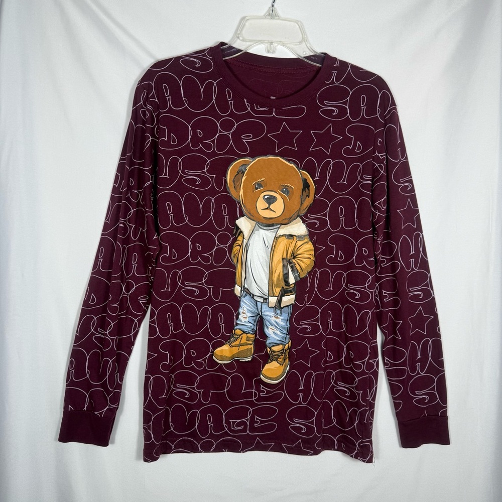 Launder Bailey Apparel NWOT Long Sleeve T-Shirt W/Bear Graphic. Size Medium